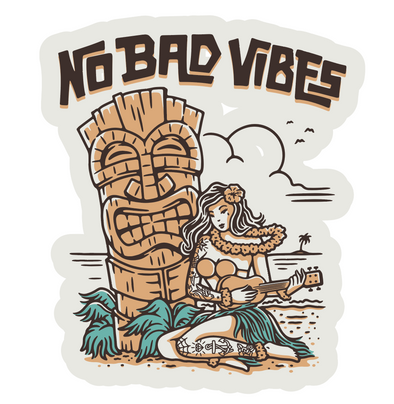 No Bad Vibes Pin Up Girl Sticker